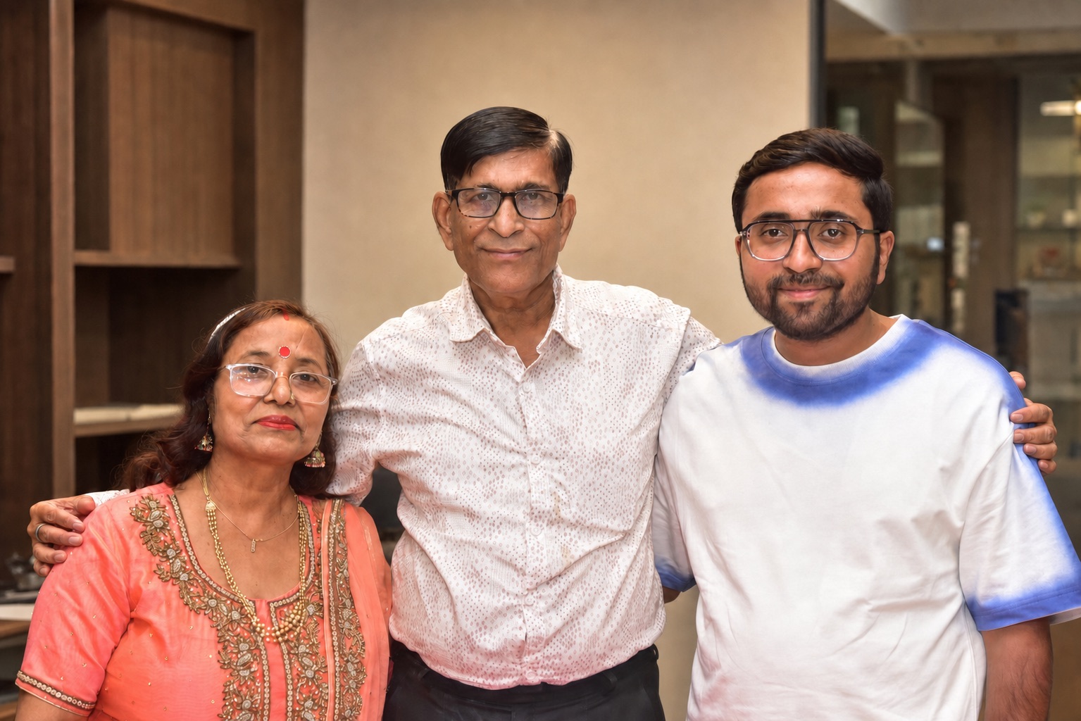 Sudha, Surjeet and Shubham Kapoor together